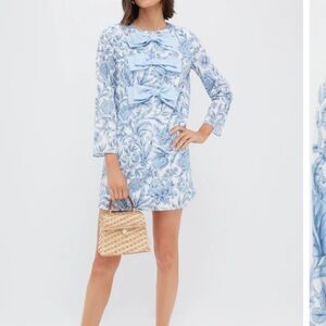 Tuckernuck Light Blue Patterned Long Sleeve Dress